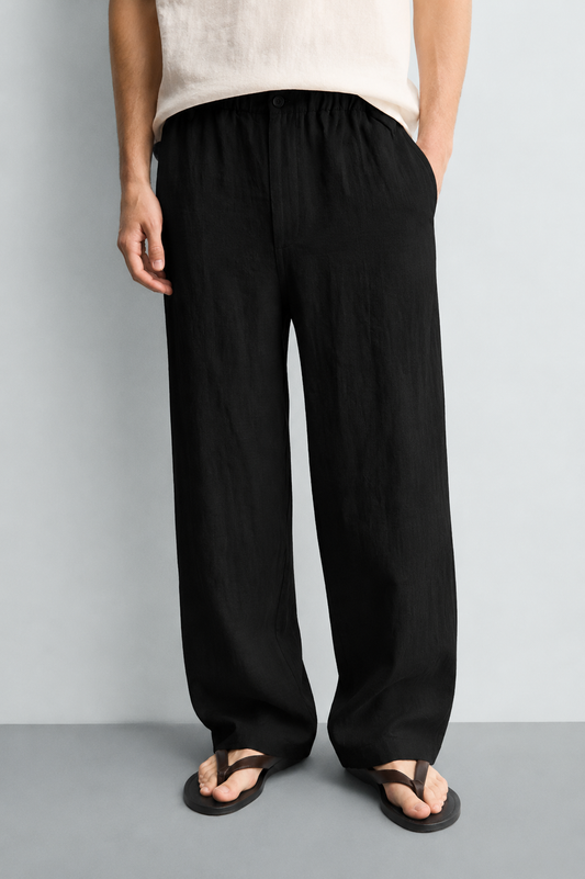 Unisex Linen Pants - Black