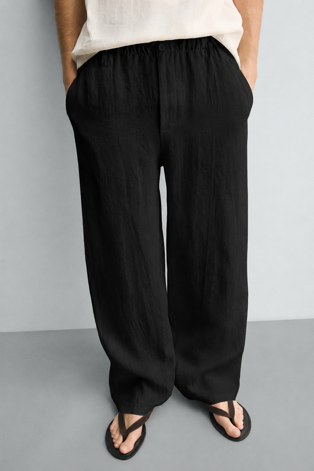 Unisex Linen Pants - Black