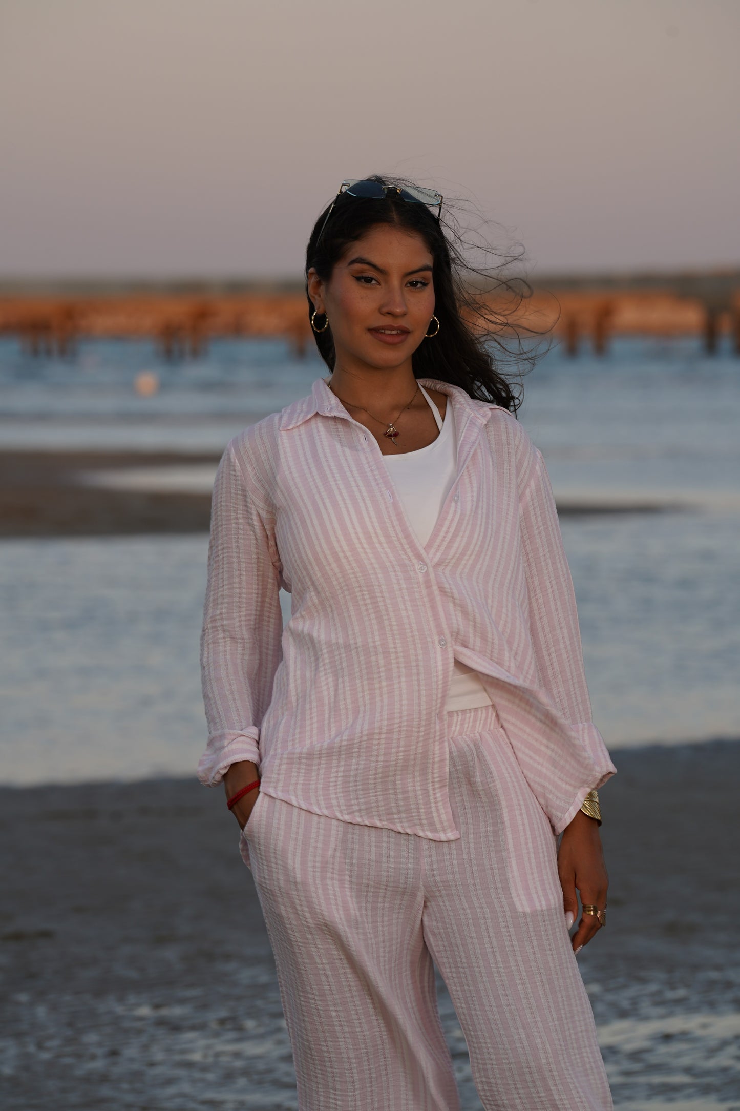 Striped Linen Set