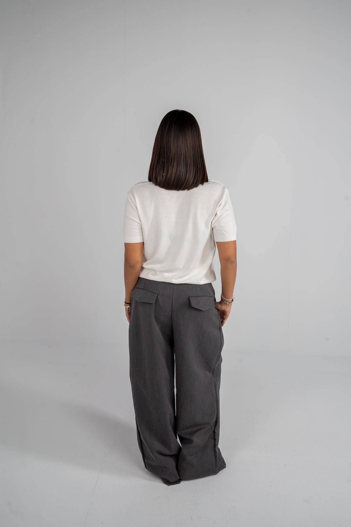 Grey Pleated Pants