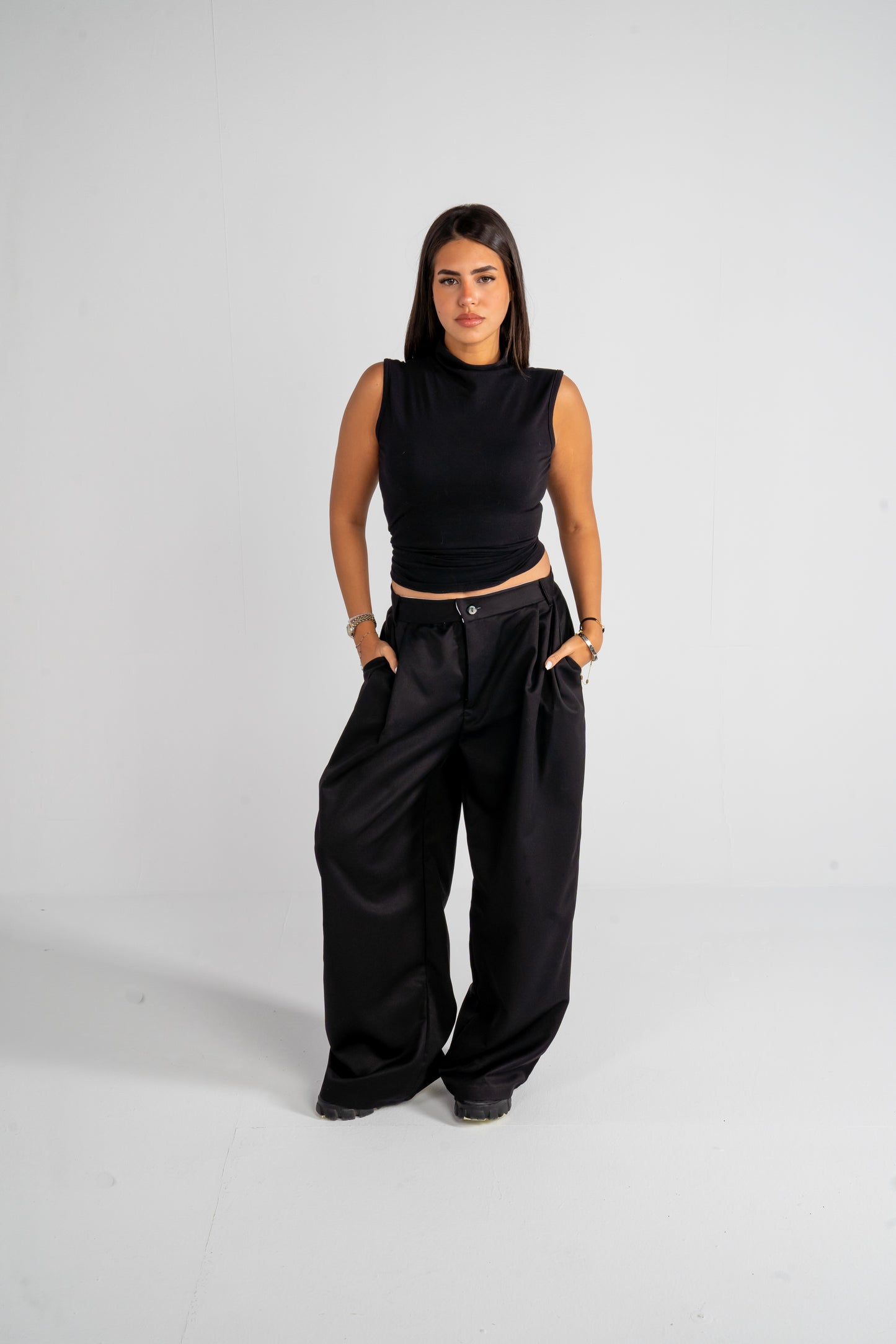 Black Pleated Pants