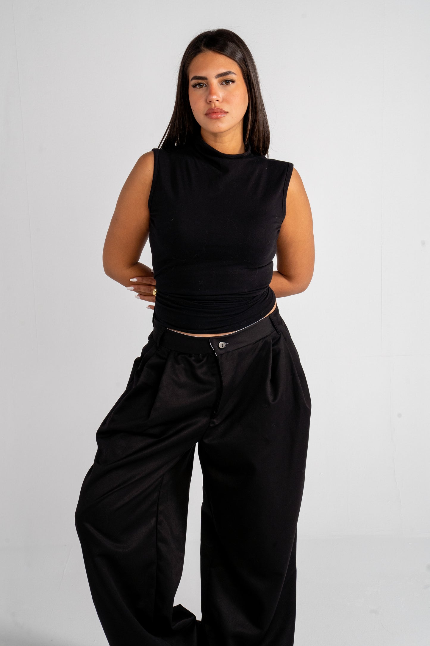 Black Pleated Pants