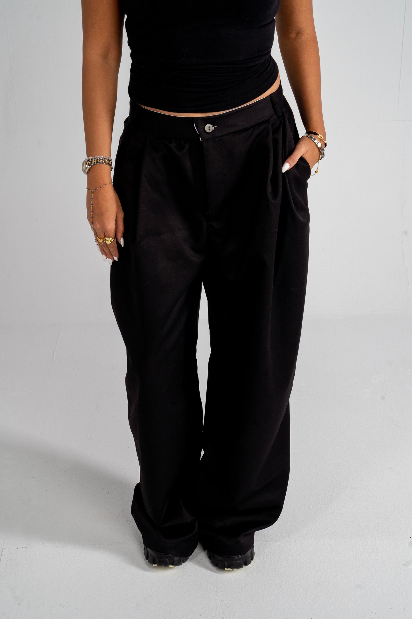 Black Pleated Pants