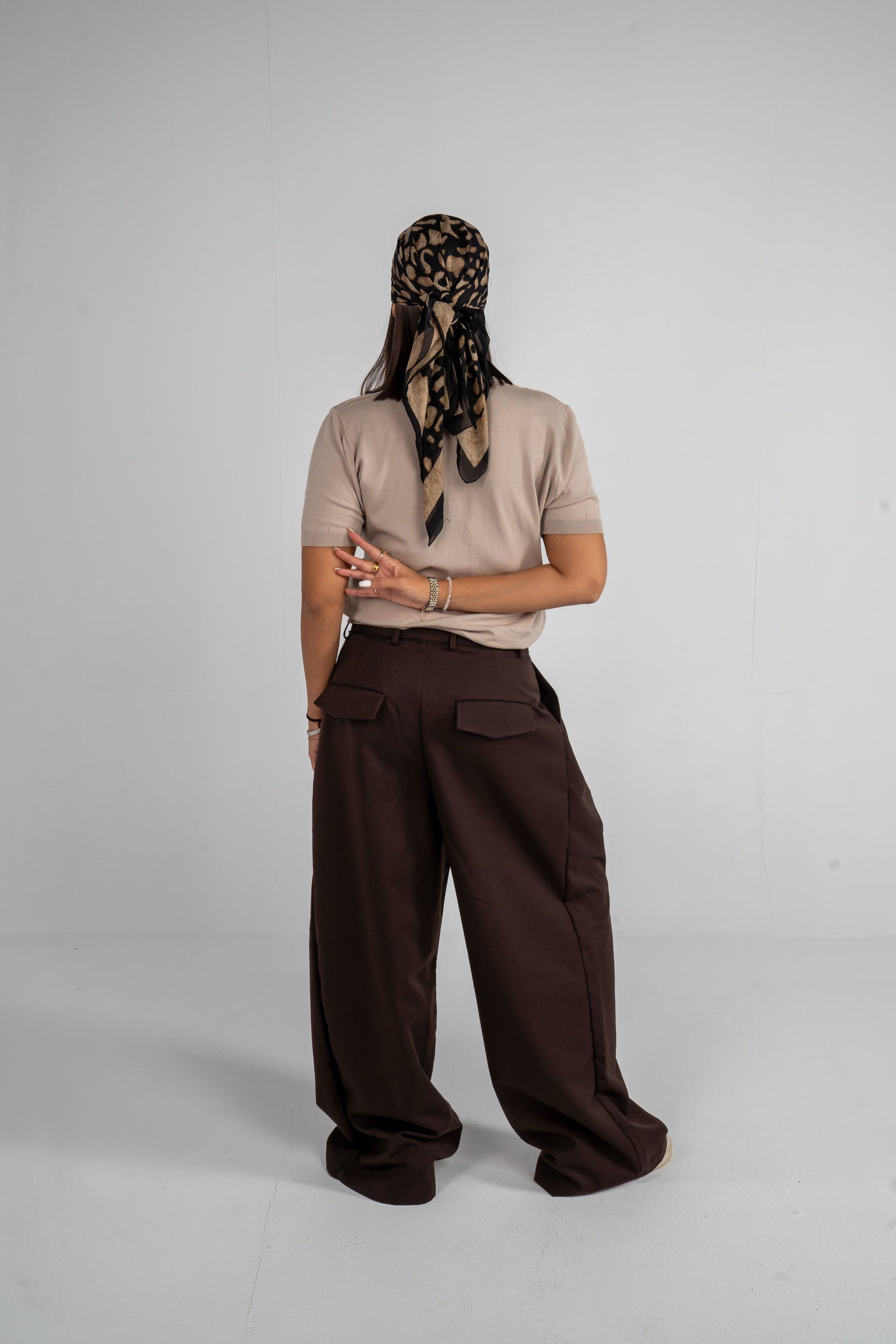 Brown Pleated Pants