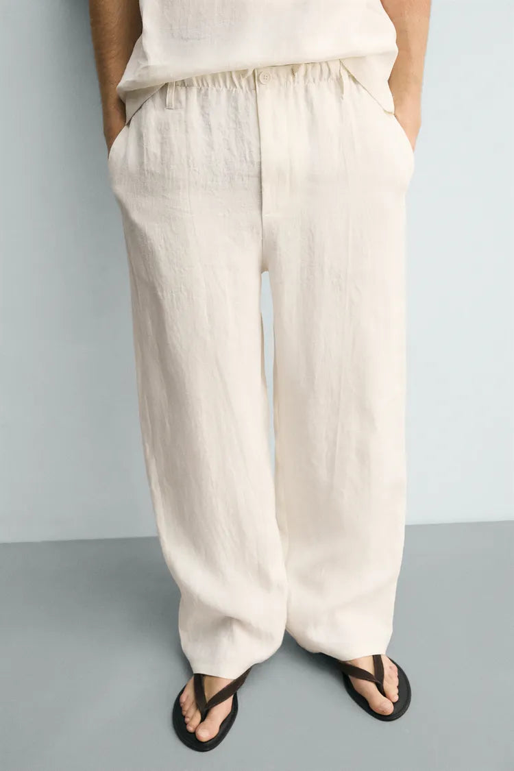 Unisex Linen Pants - White
