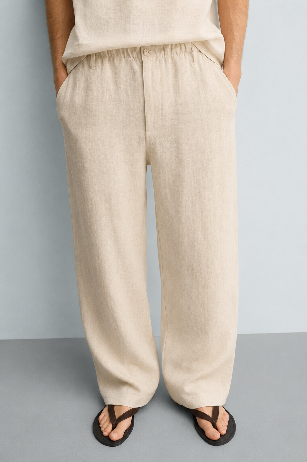 Unisex Linen Pants - Beige