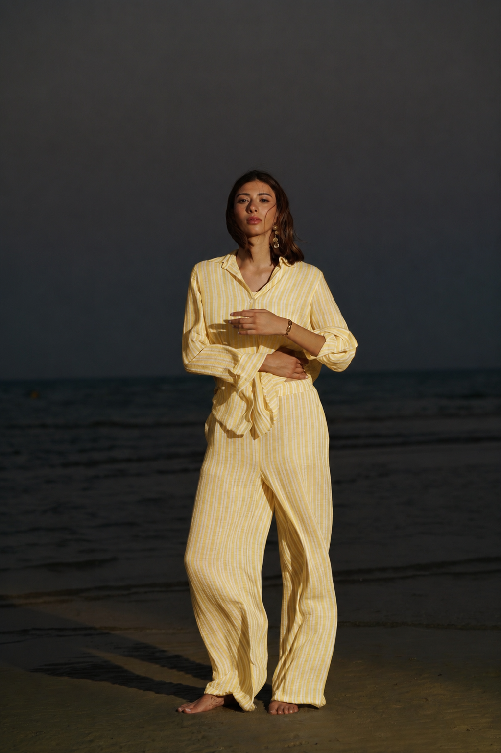 Striped Linen Set