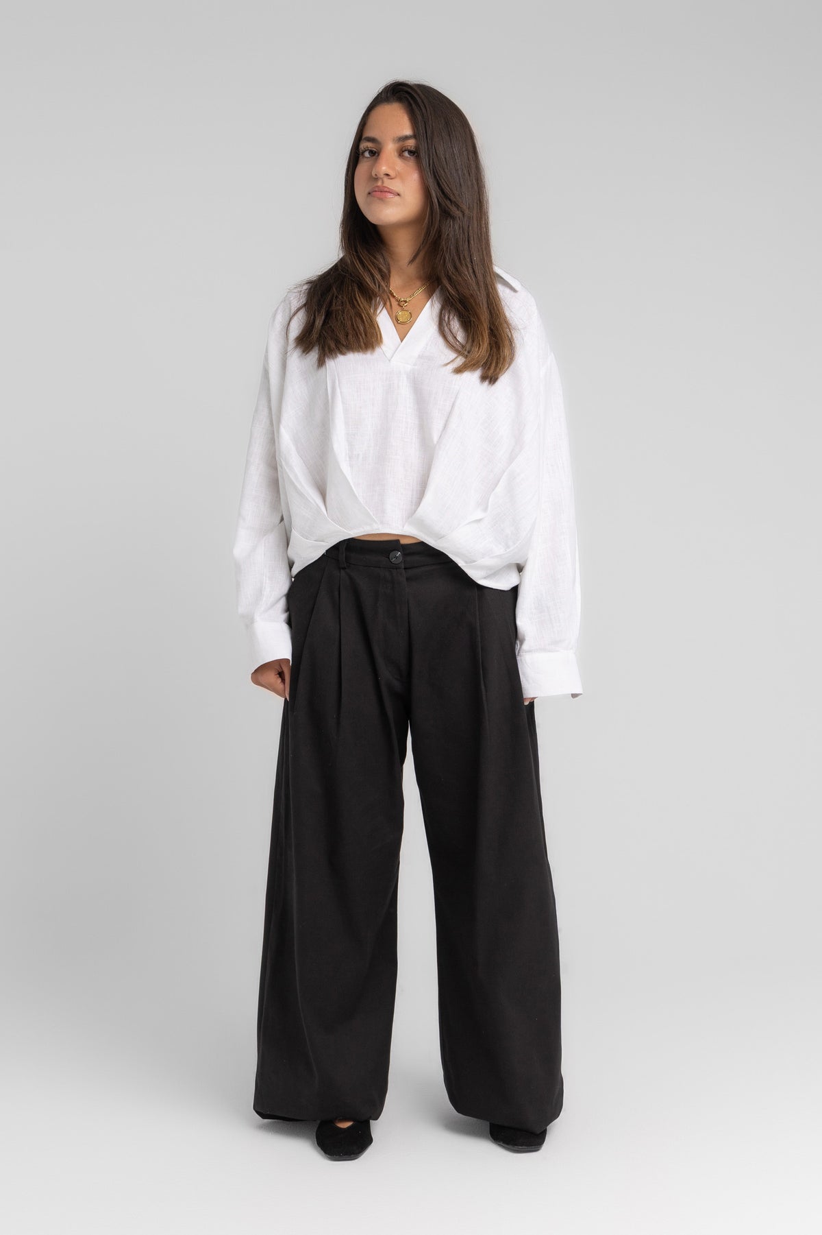 Black Pleated Pants