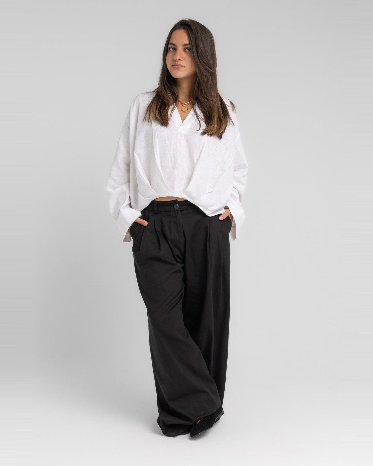 Black Pleated Pants