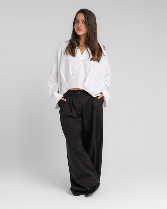 Black Pleated Pants