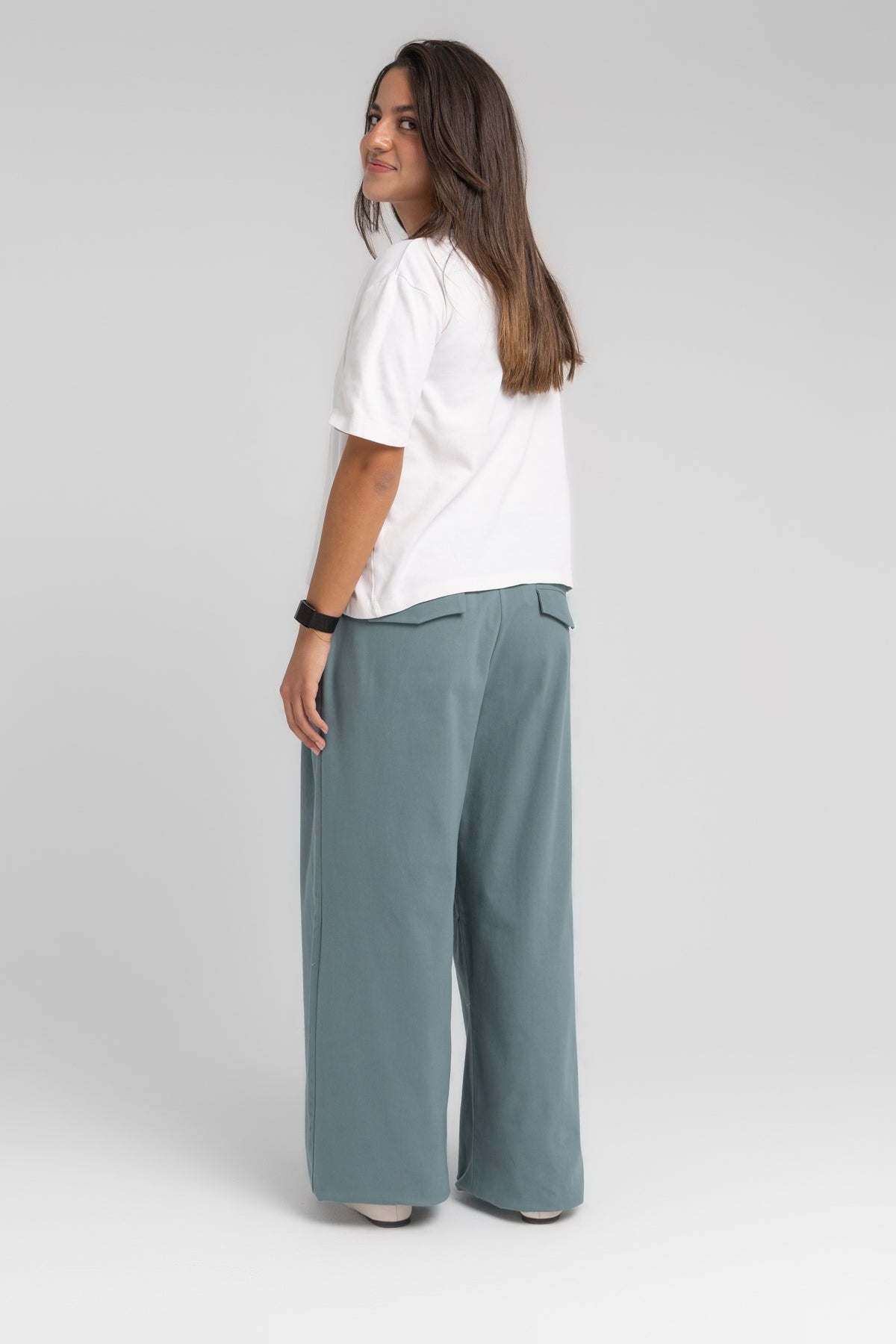 Aqua Pleated Pants